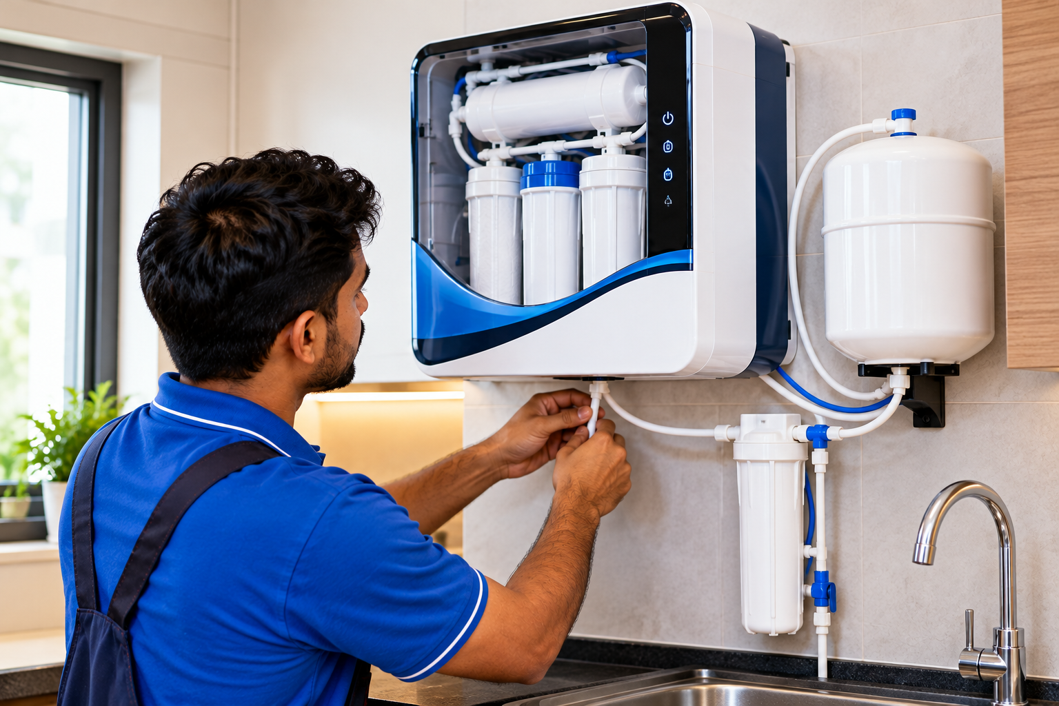 Wall-mounted RO installation