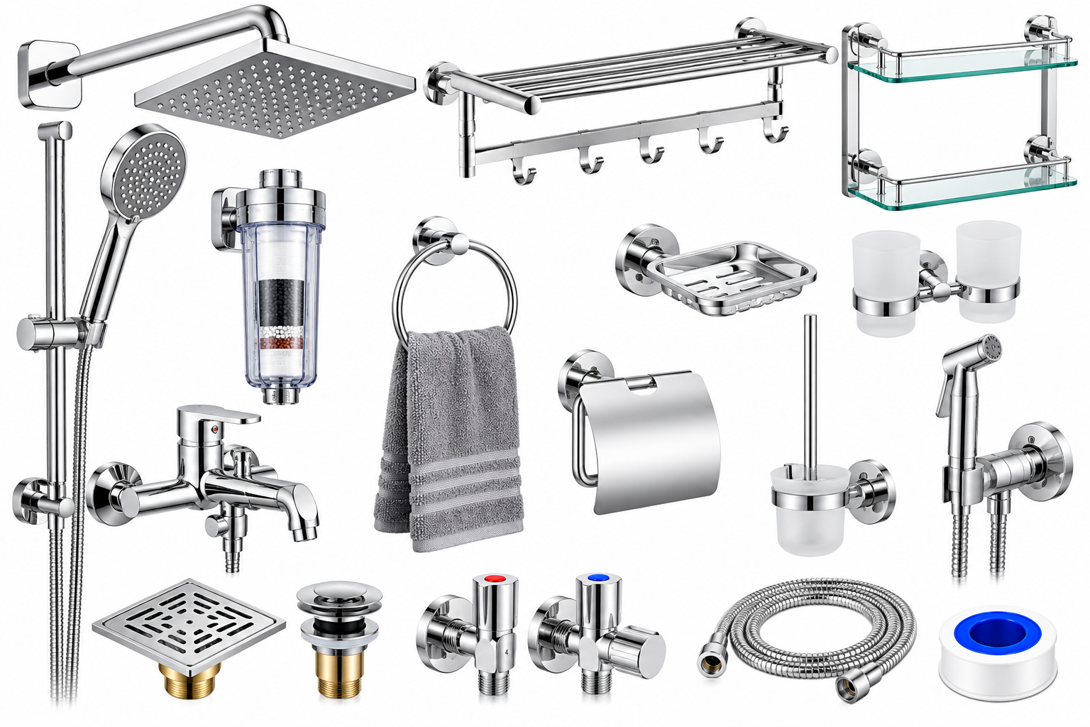 Combo for bath accessories