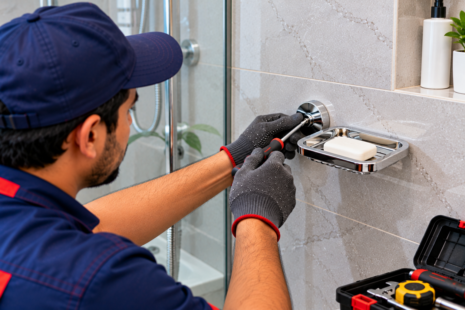 Soap holder installation