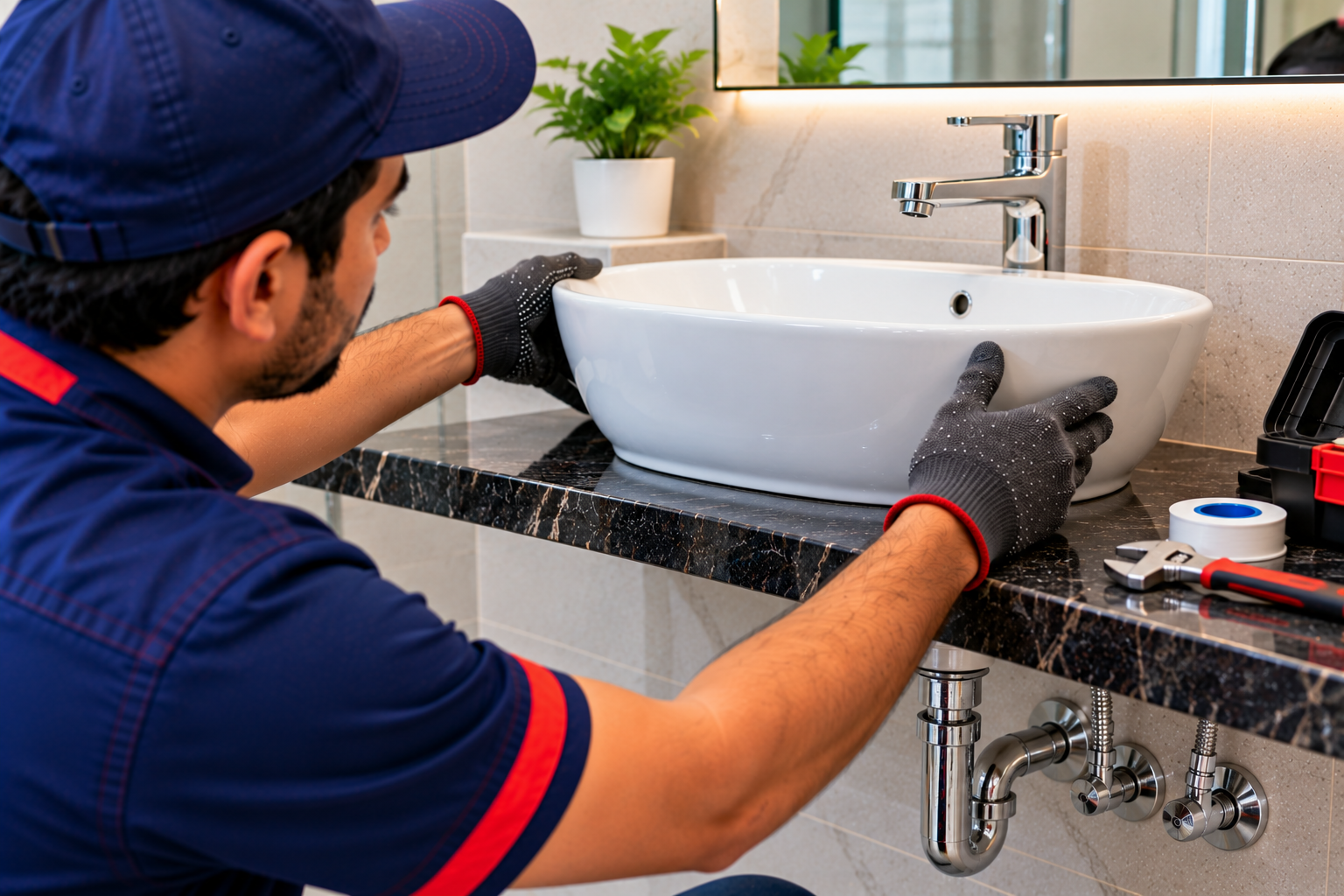 Wash basin installation