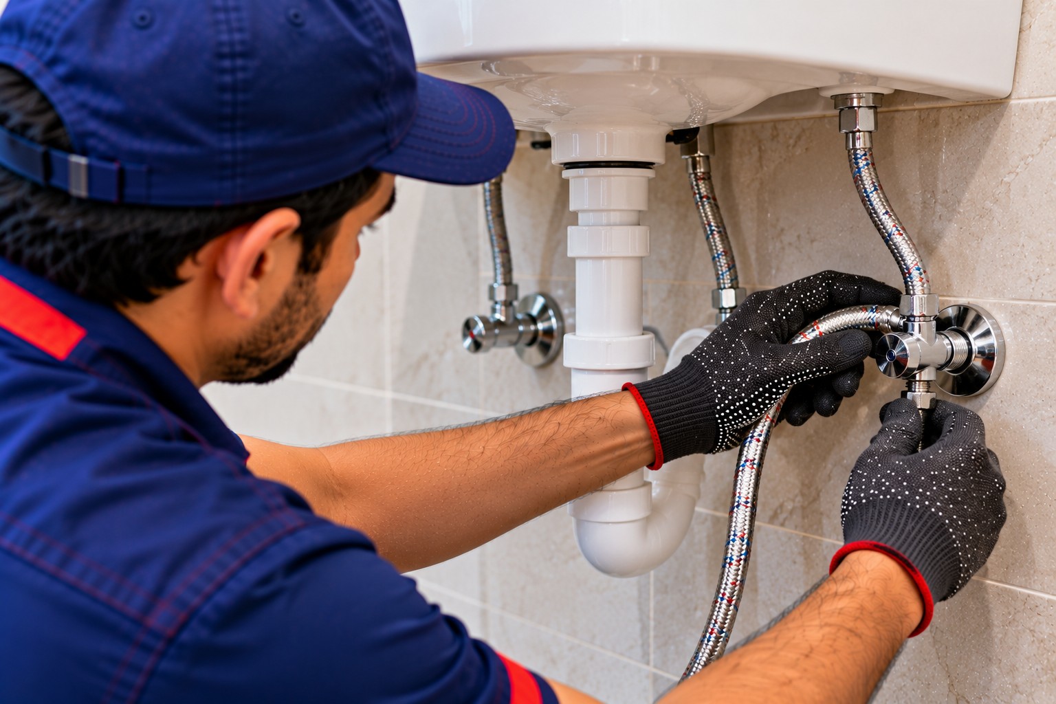 Connection hose installation